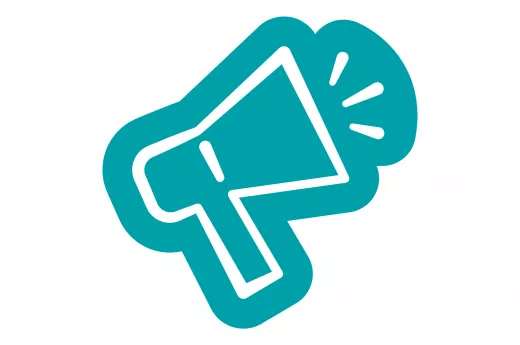 Ein stilisiertes Megafon